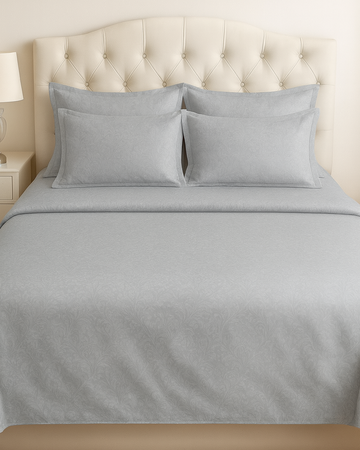 Bella Jacquard Flat Sheet Set, Cool Gray