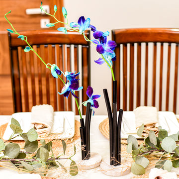 Bloom Iron and Marble Planter, Black
