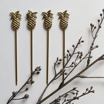 Pineapple Gold Appetizer Picks, Set of 4