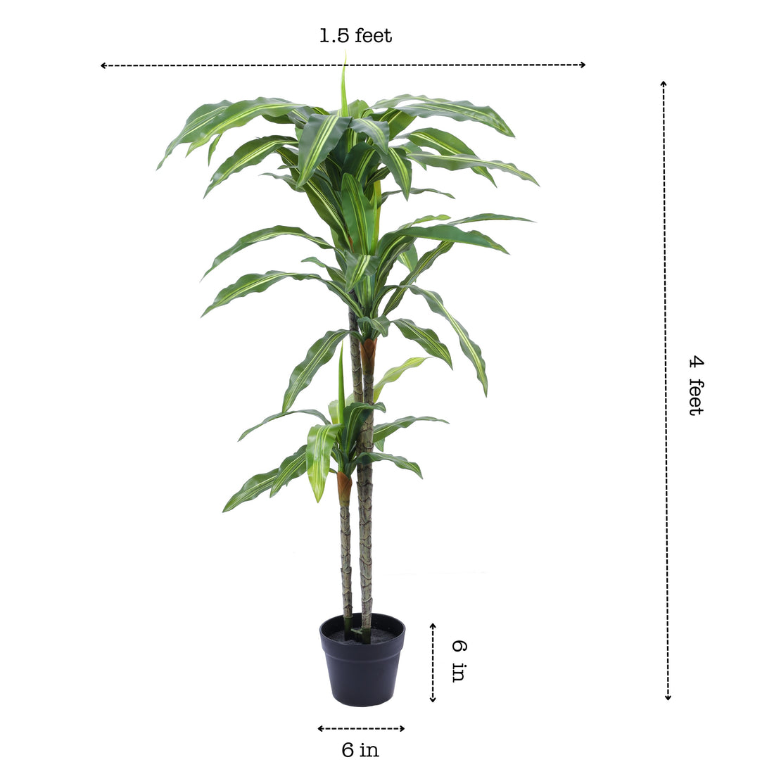 Faux Dracaena Plant, 4 Feet