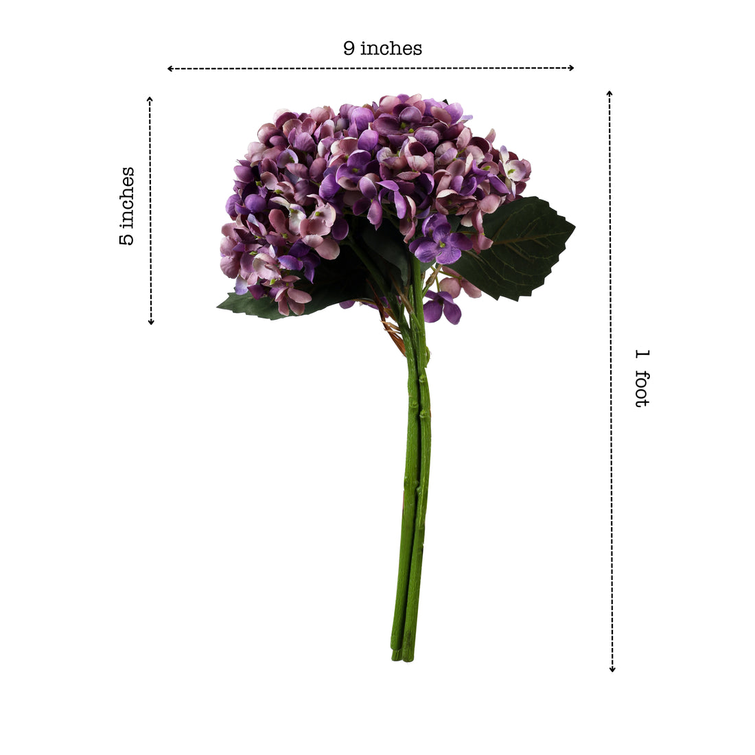 Purple Hydrangea Faux Flower Bouquet, Single (32cm)