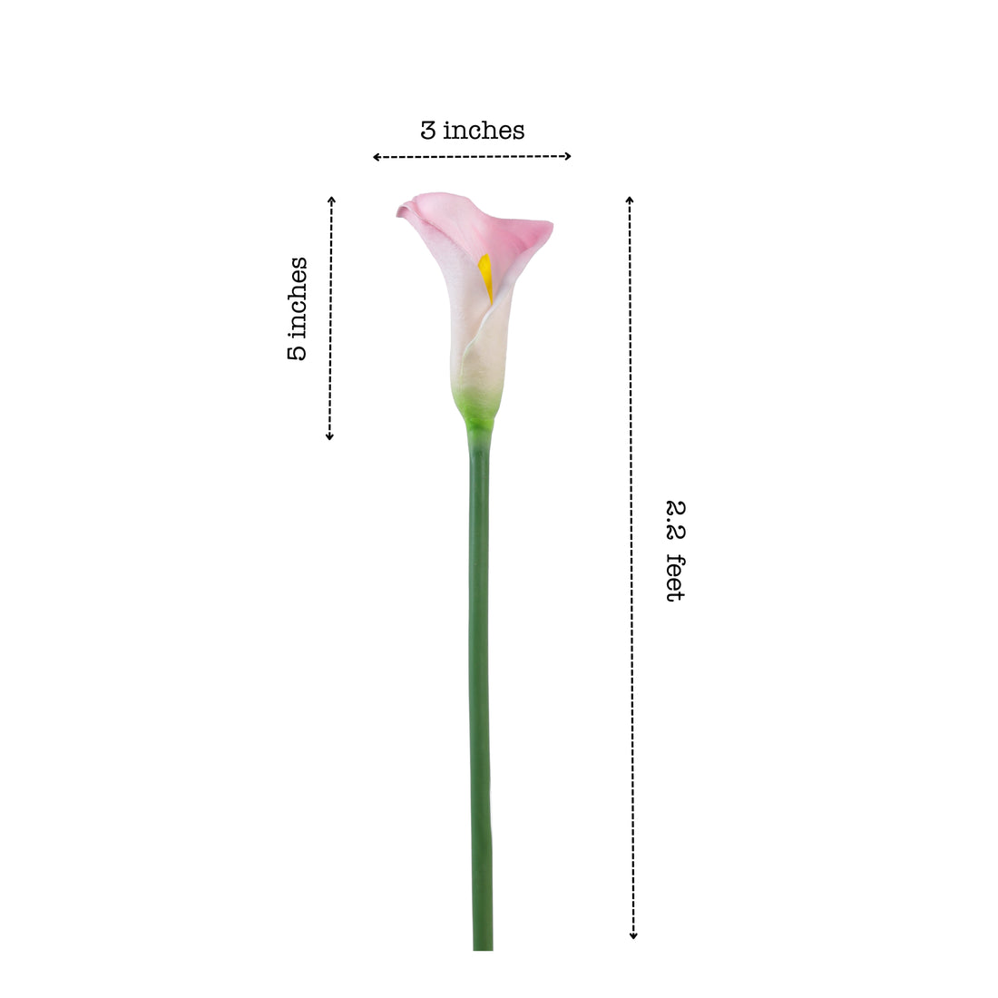 Pink Calla Lily Faux Flower Sticks, Set of 5 (70cm)