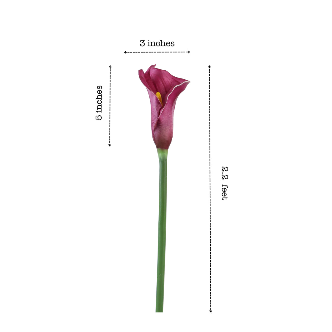 Purple Calla Lily Faux Flower Sticks, Set of 5 (70cm)