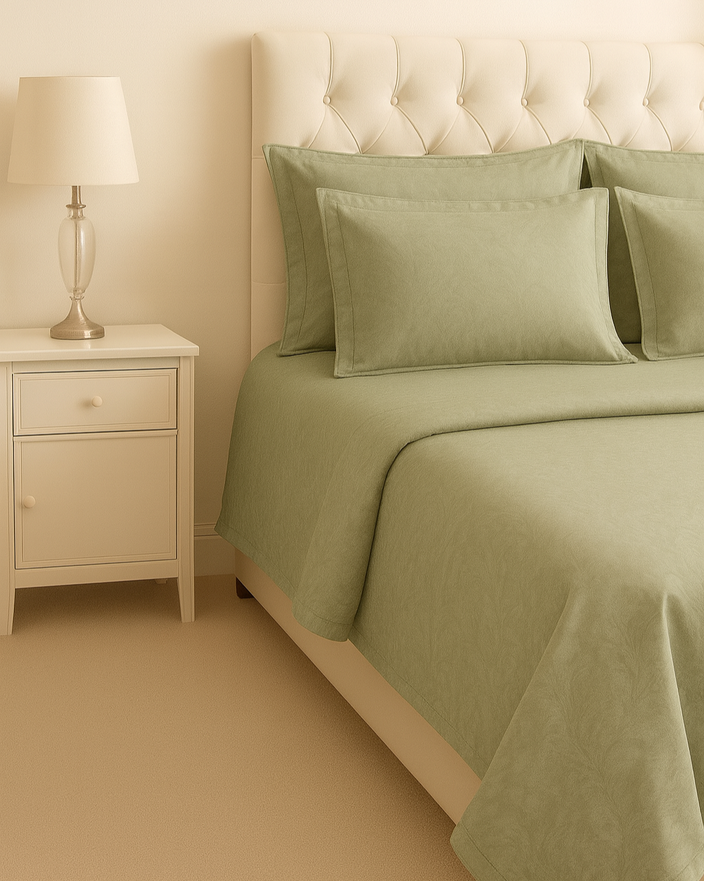 Bella Jacquard Flat Sheet Set, Malibu Beige