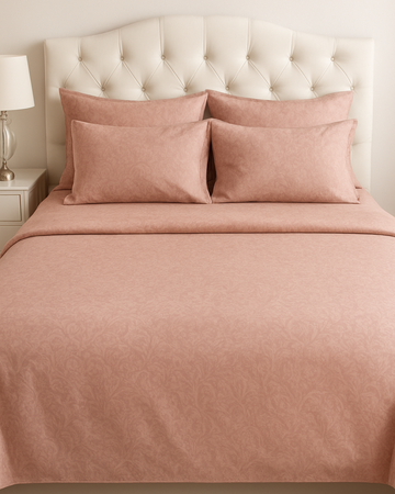 Bella Jacquard Flat Sheet Set, Blush