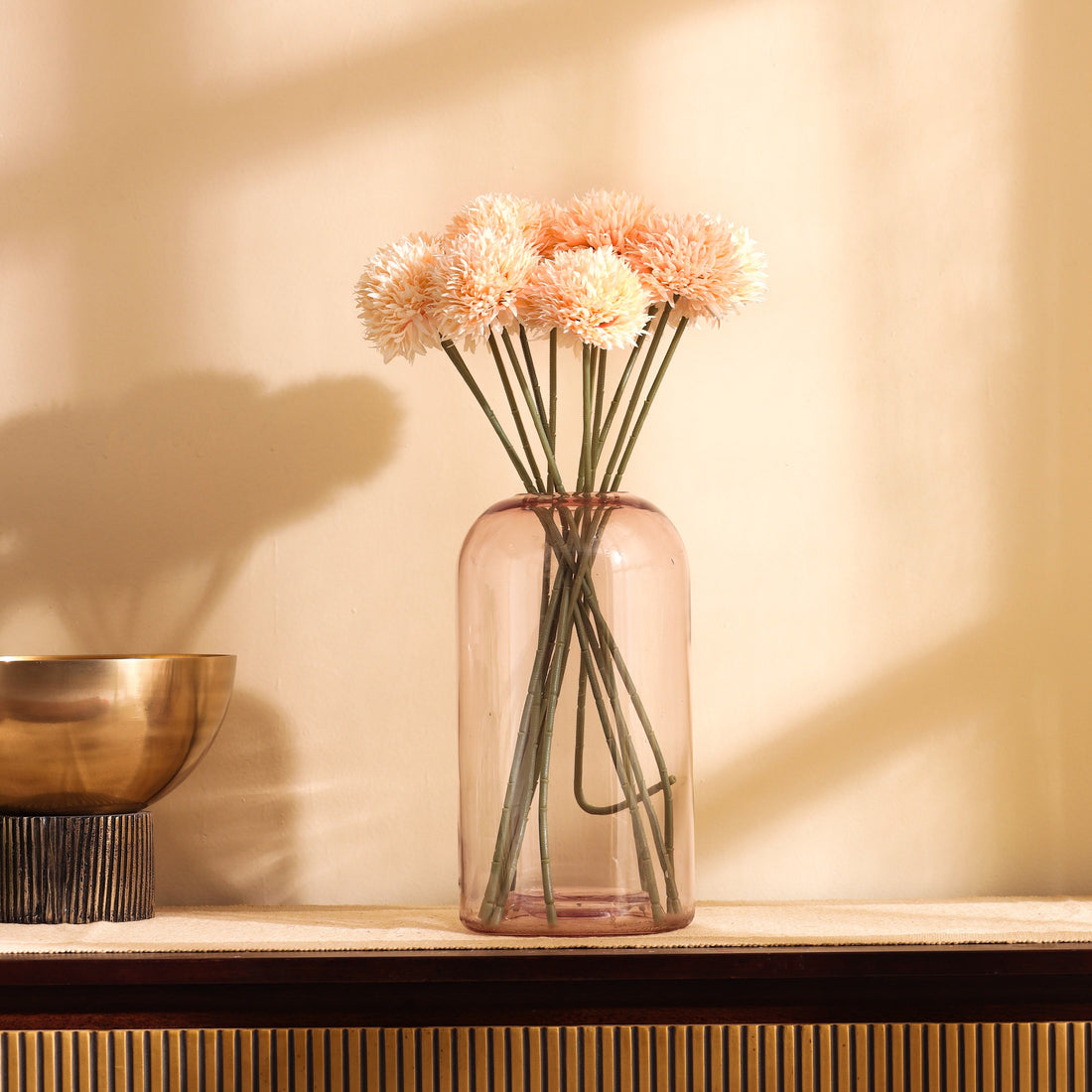 Cream Chrysanthemum Faux Flower Sticks, Set of 6 (45cm)