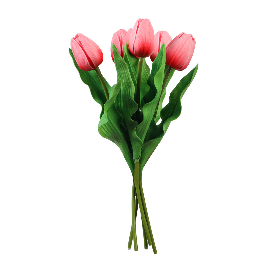 Pink Tulip Faux Flower Sticks, Set of 5, (35cm)