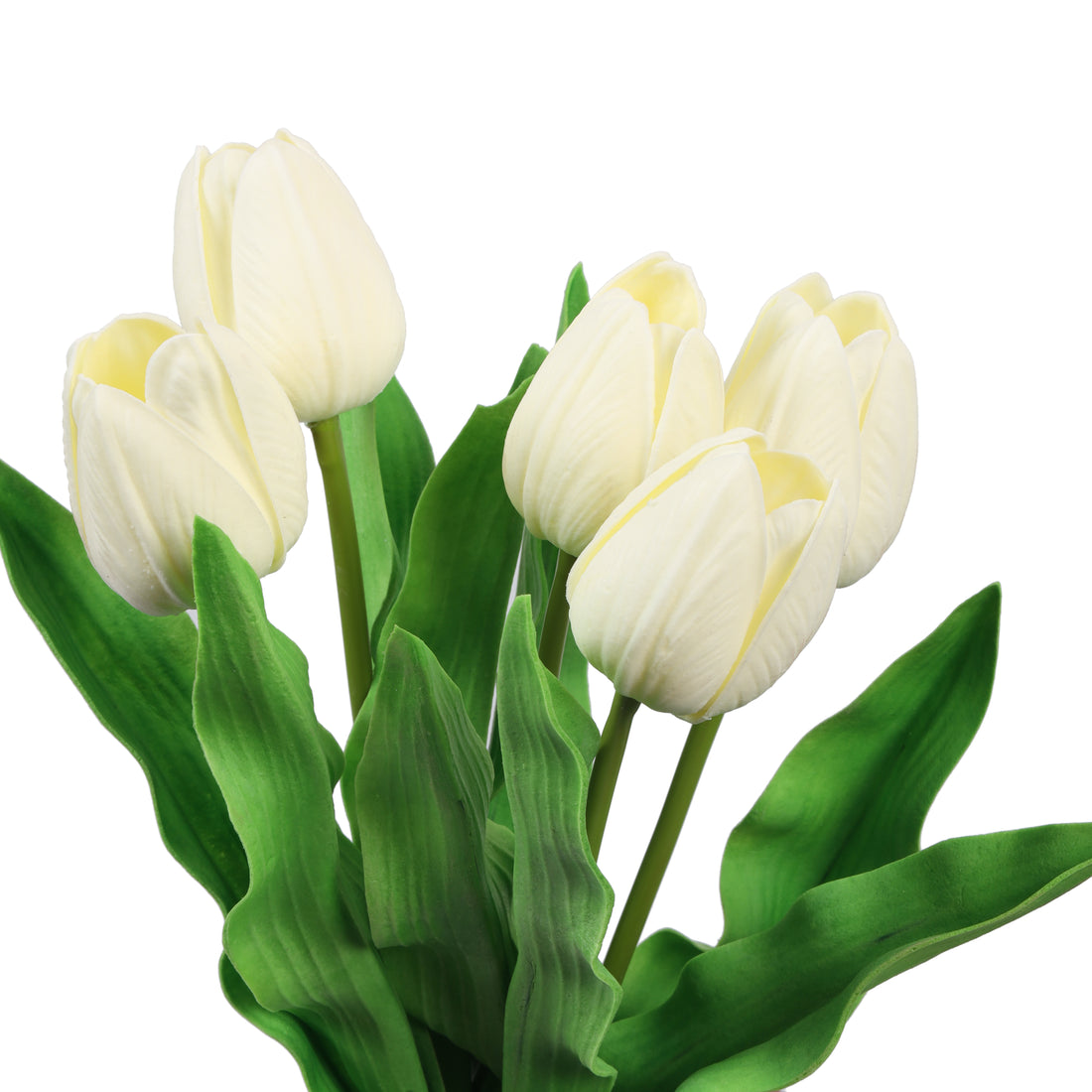 White Tulip Faux Flower Sticks, Set of 5, (35cm)