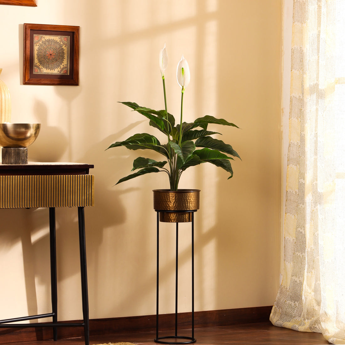 Faux Peace Lily Plant, 2.5 Feet