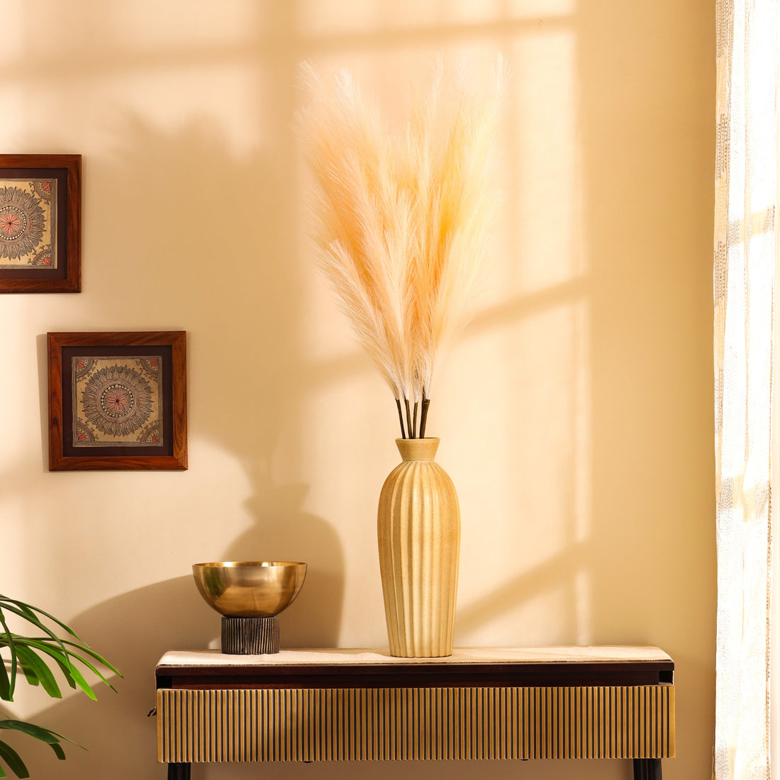 Beige Faux Pampas Sticks, Set of 3 (110cm)