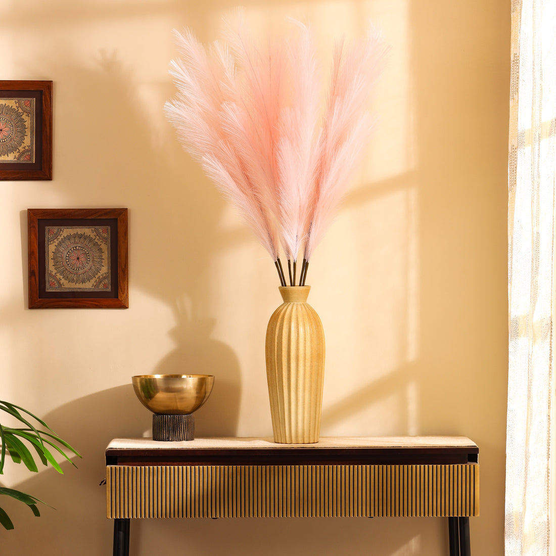 Pink Faux Pampas Sticks, Set of 3 (110cm)