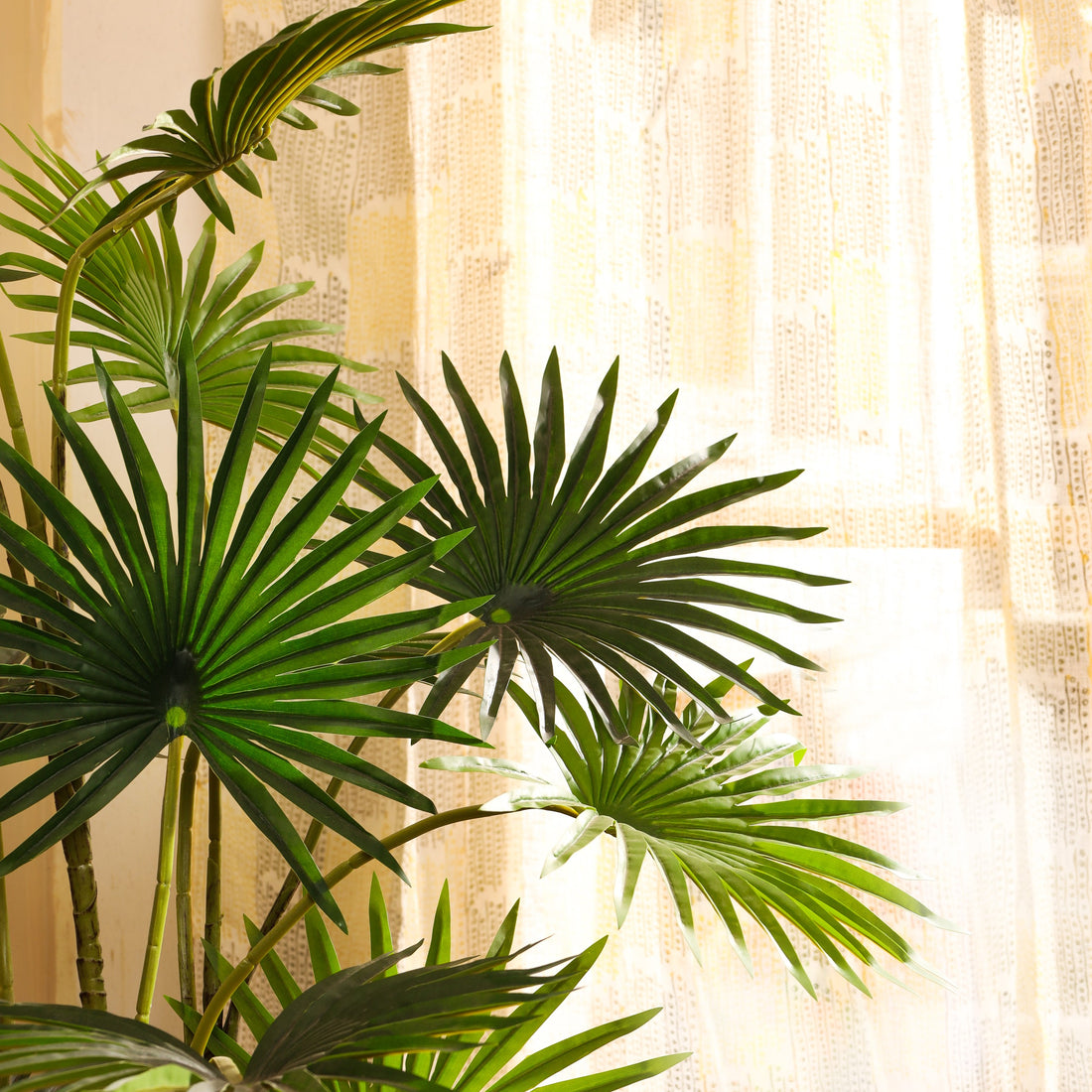 Faux Fan Palm Plant, 4 Feet