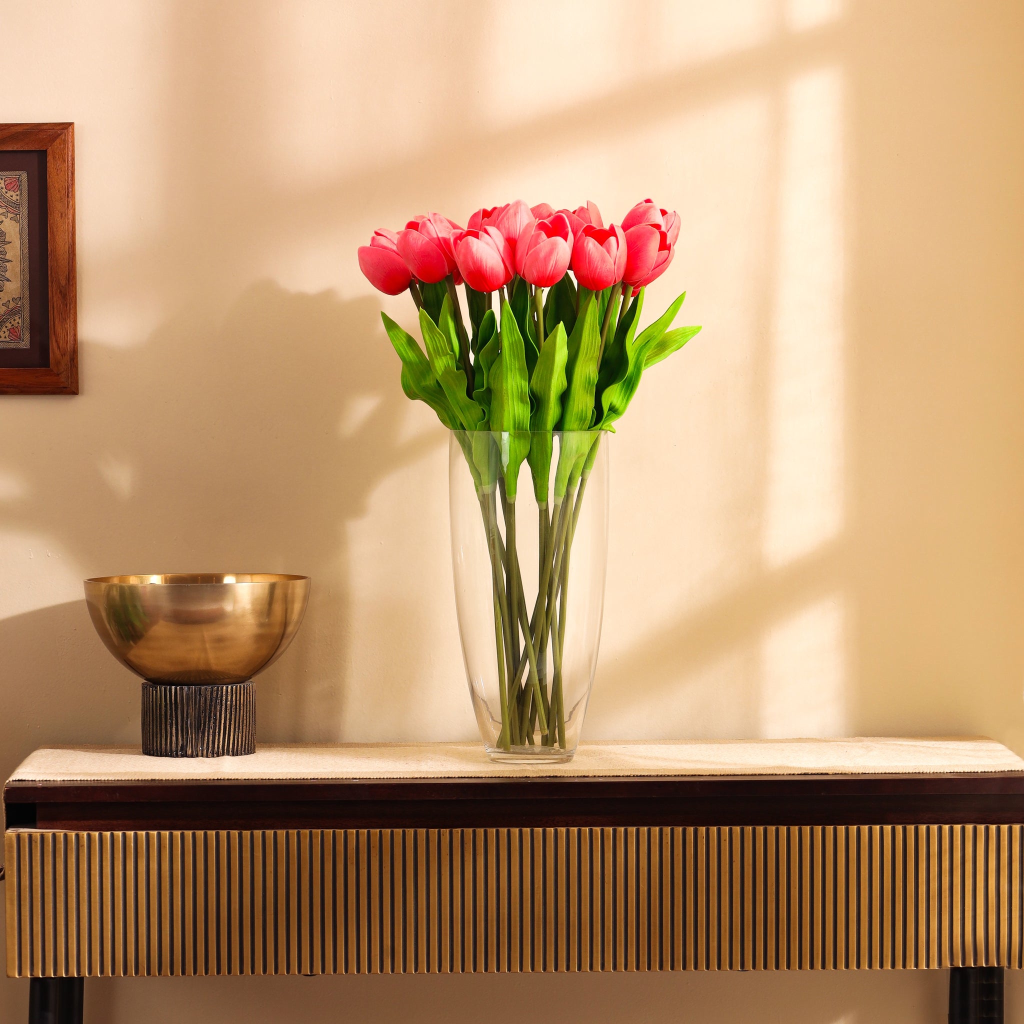 Pink Tulip Faux Flower Sticks, Set of 5 (50cm)