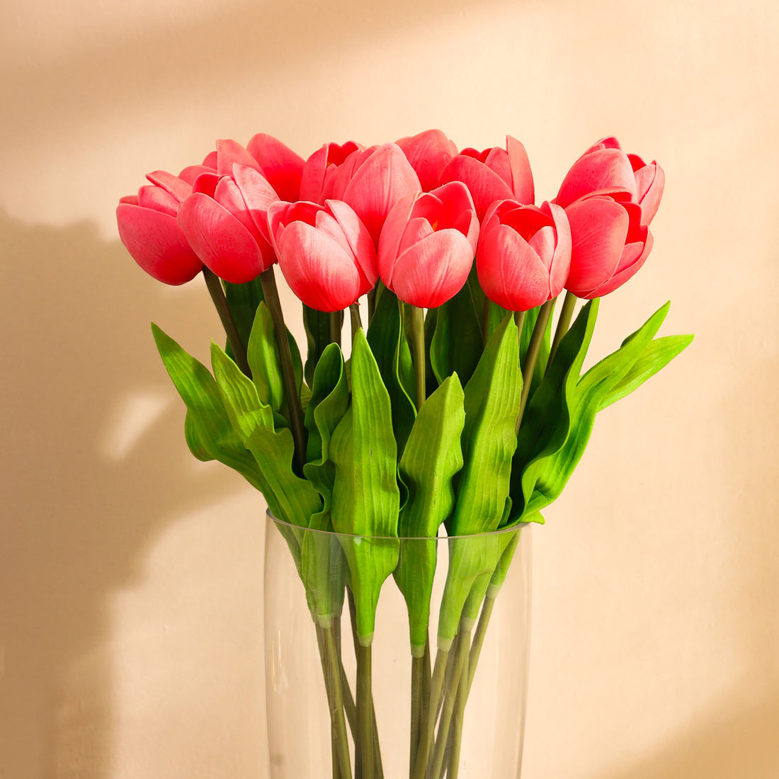Pink Tulip Faux Flower Sticks, Set of 5 (50cm)