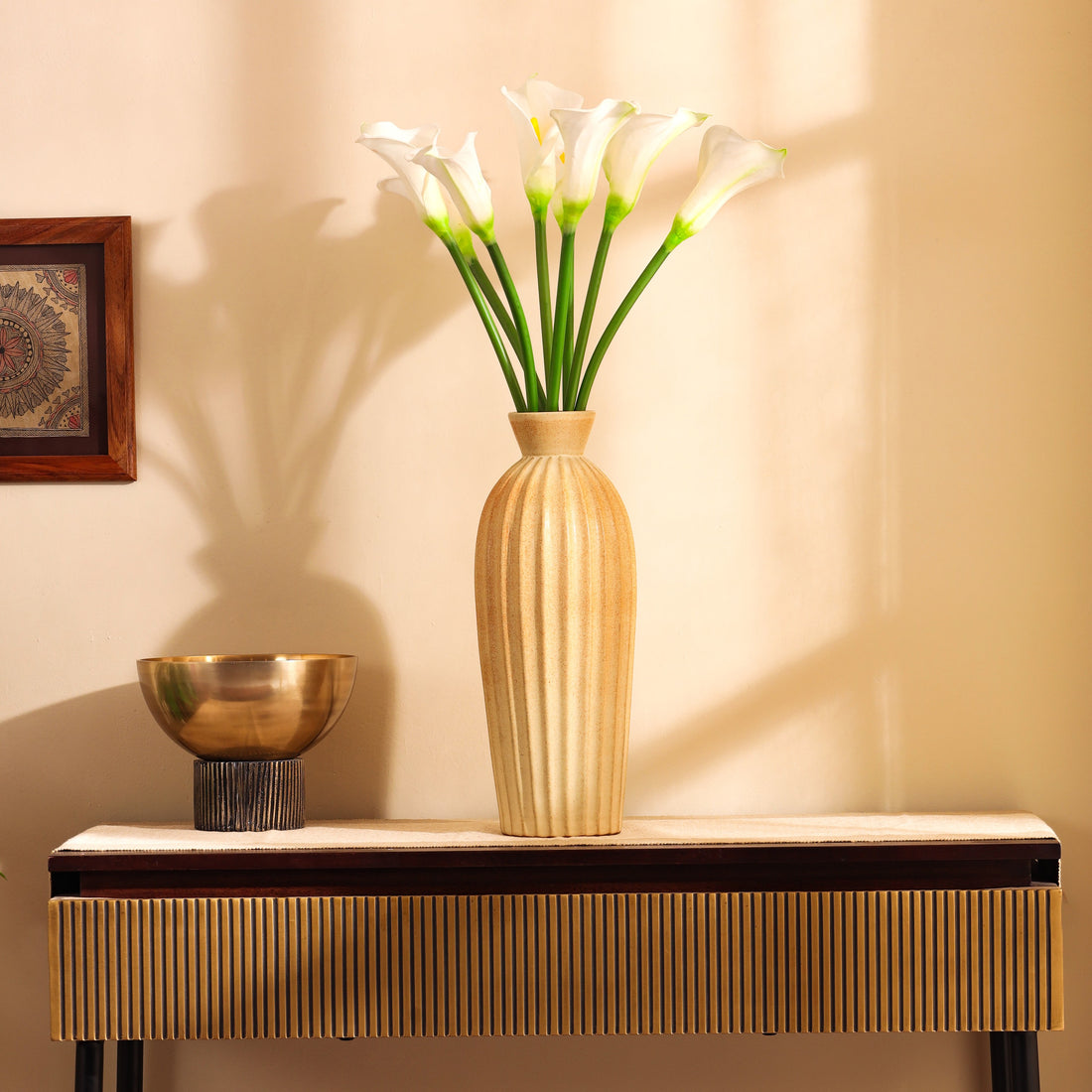 White Calla Lily Faux Flower Sticks, Set of 5 (70cm)