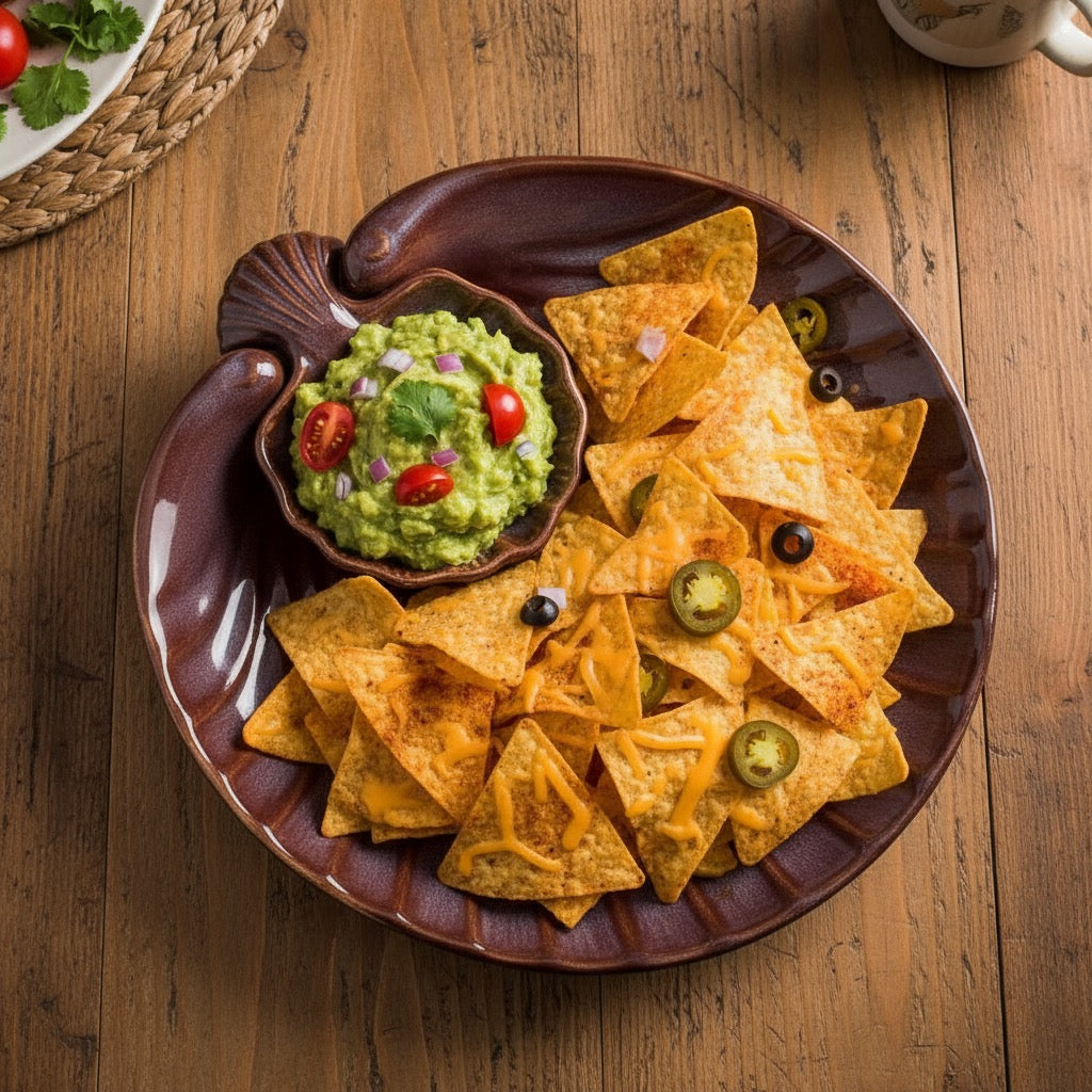 Seashell Ceramic Platter, Wine