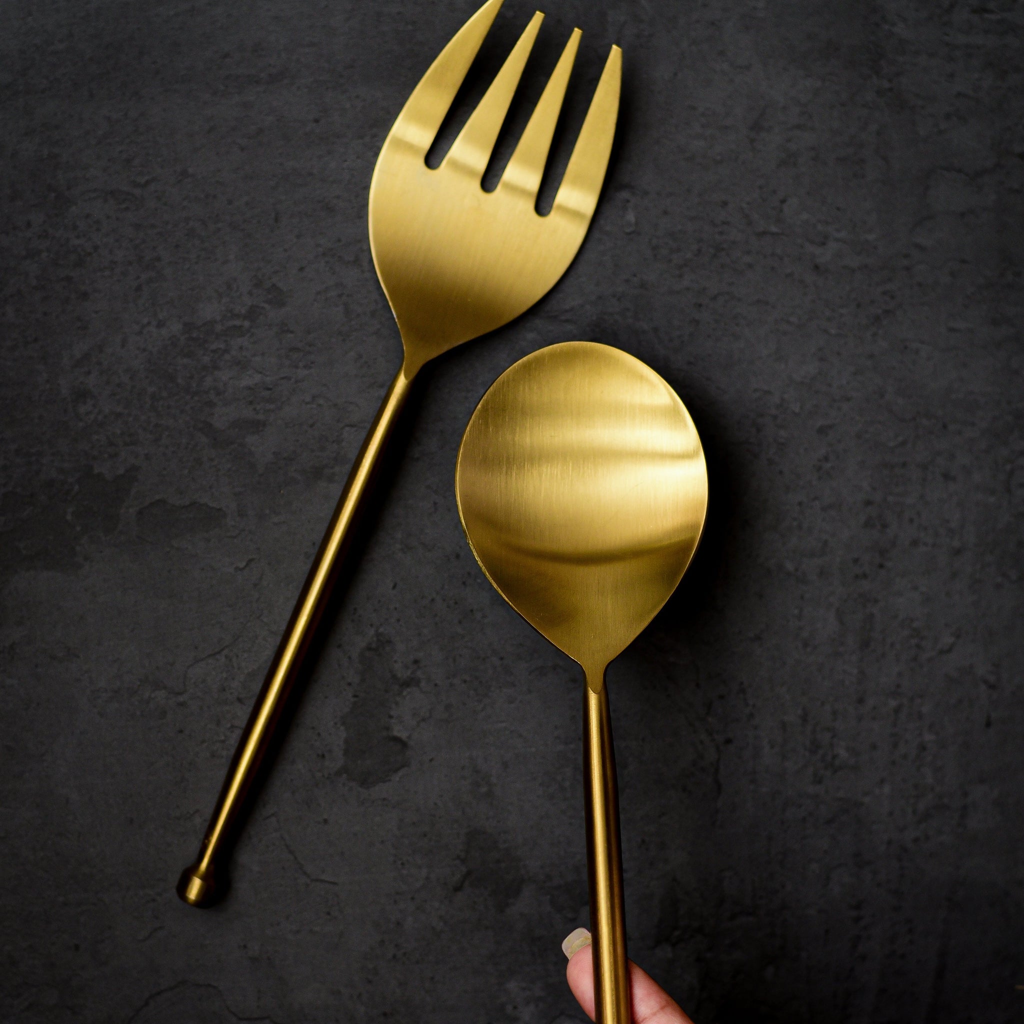 Serai Gold Serving Spoon and Fork