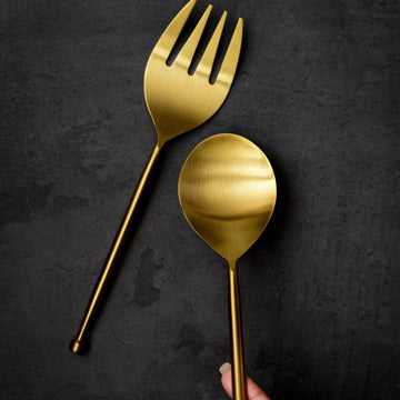Serai Gold Serving Spoon and Fork