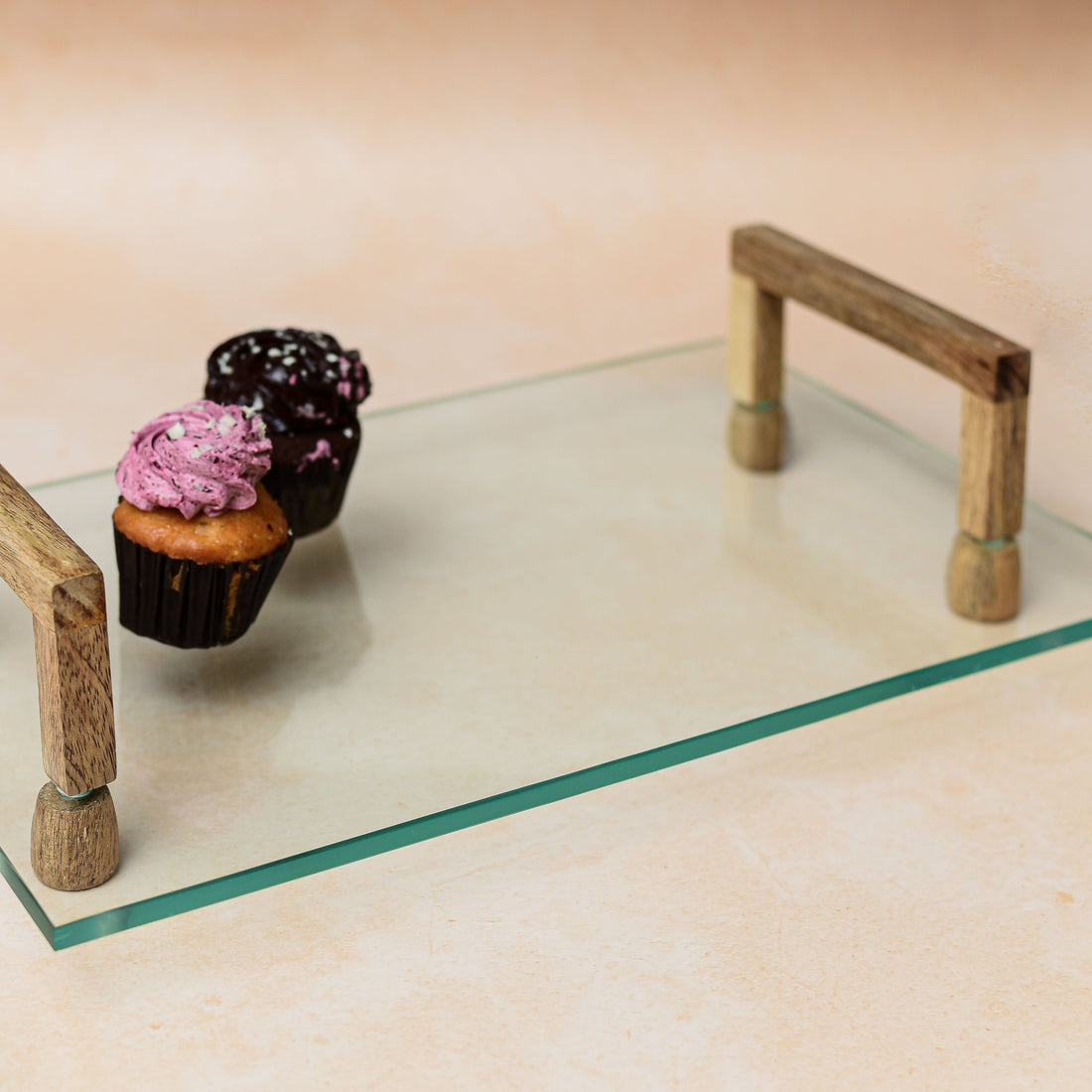 Murano Glass Serving Tray - Square Handles