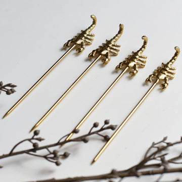 Scorpion Gold Appetizer Picks, Set of 4