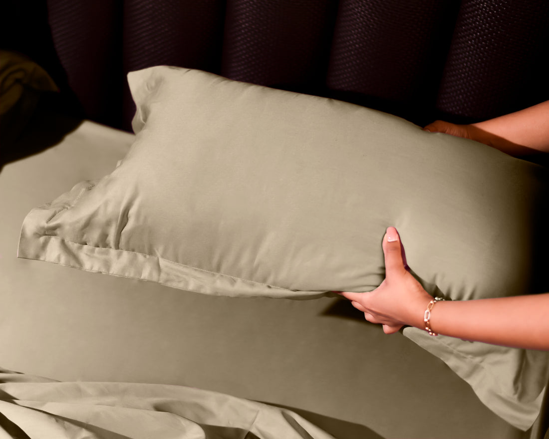 Solid 100% Organic Cotton Flat Sheet Set, Champagne