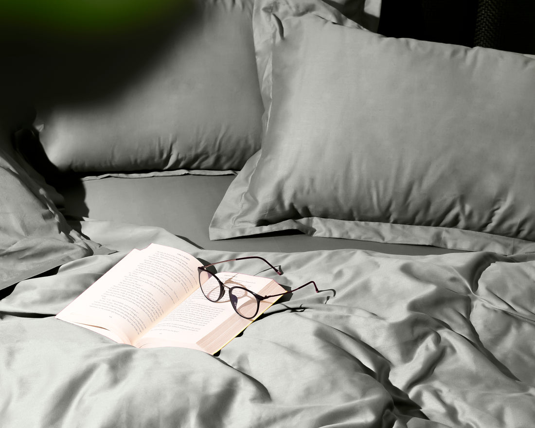 Solid 100% Organic Cotton Flat Sheet Set, Cool Gray