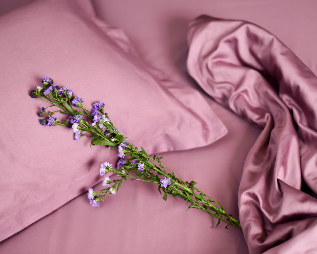 Solid 100% Organic Cotton Flat Sheet Set, Dusty Rose