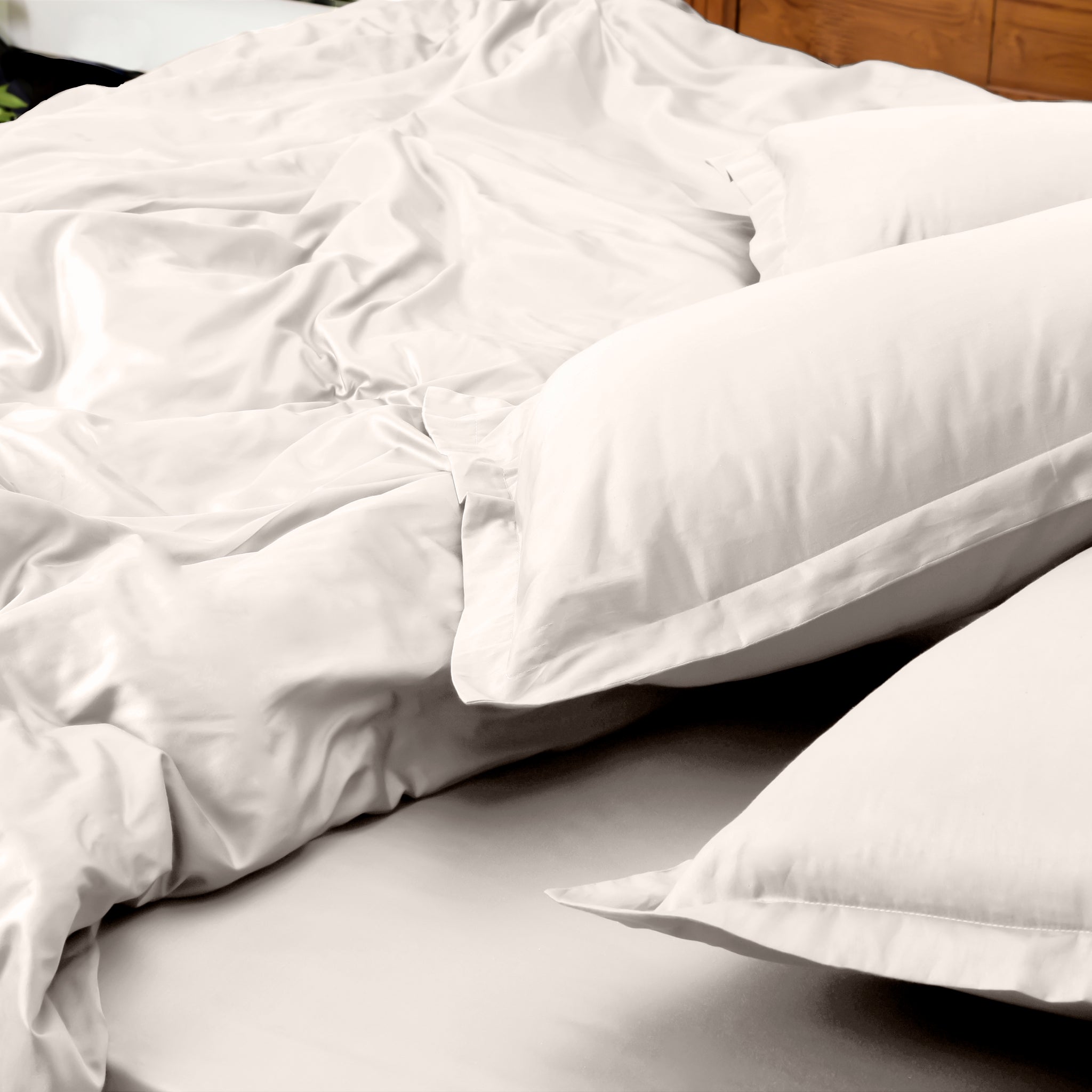 Solid 100% Organic Cotton Flat Sheet Set, Ivory