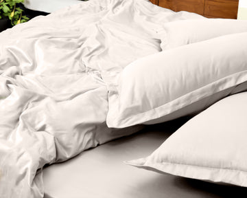 Solid 100% Organic Cotton Flat Sheet Set, Ivory